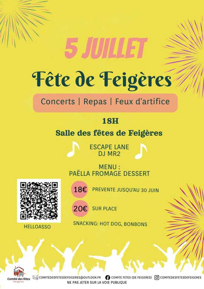 Comité des fêtes - fête de Feigères - samedi 5 Juillet